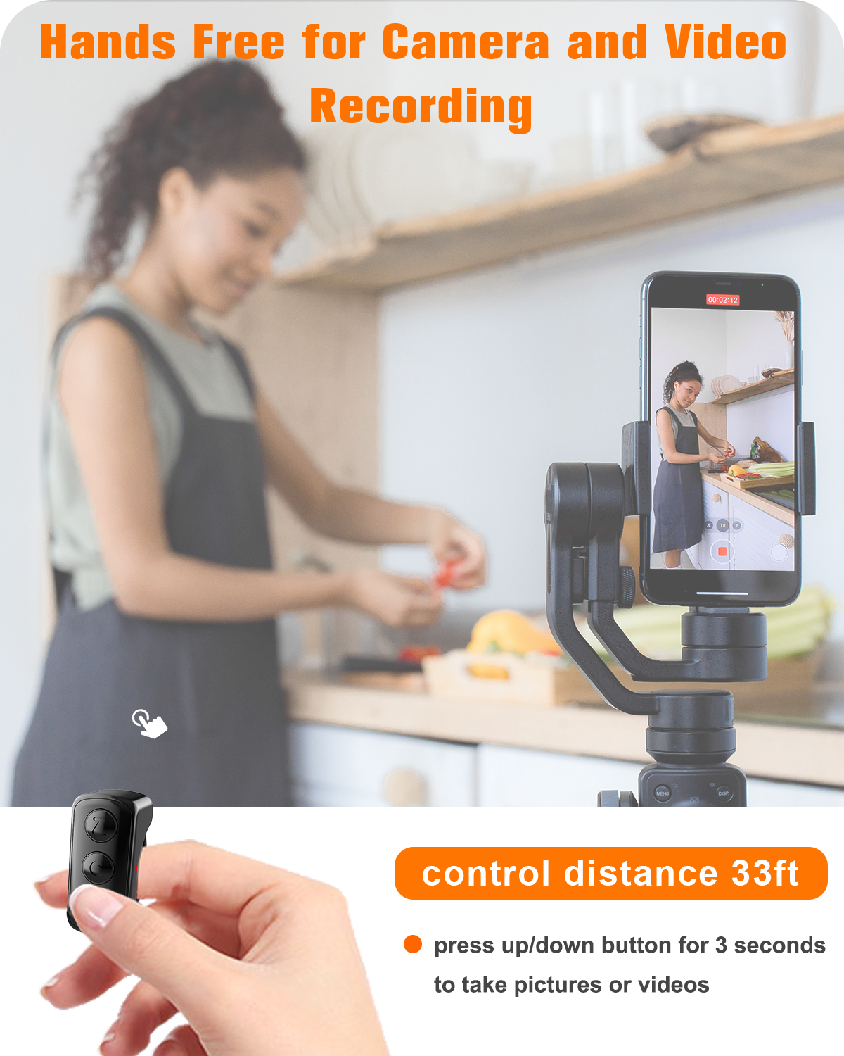 TikTok Remote Control, Wireless Controller, Camera Shutter Release for Smartphone, TiK Tok Scrolling Ring for iPhone iPad iOS Android