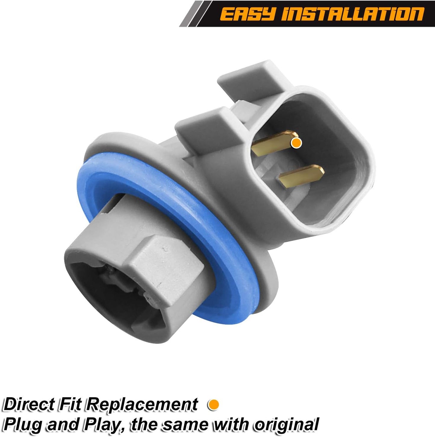 Pack of 2 Wiring Harness Plug Connectors for License Plate Light Sockets - Replacement Compatible with 2003-2018 Dodge Ram 1500 2500 3500