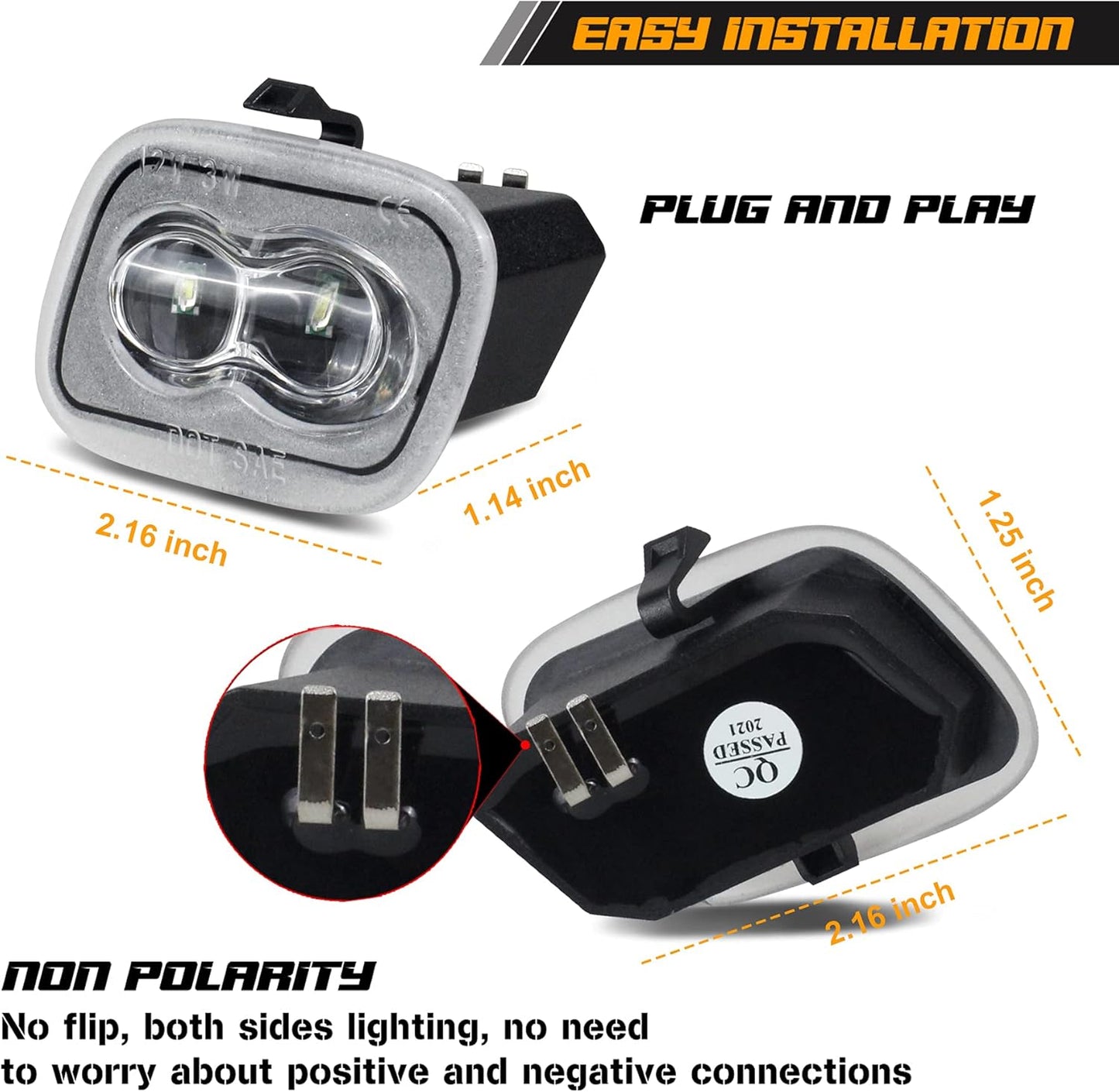 LED Side Mirror Puddle Lamp Assembly for Ford F-150 (2015-2021) & F-250/F-350 Super Duty (2017-2021)