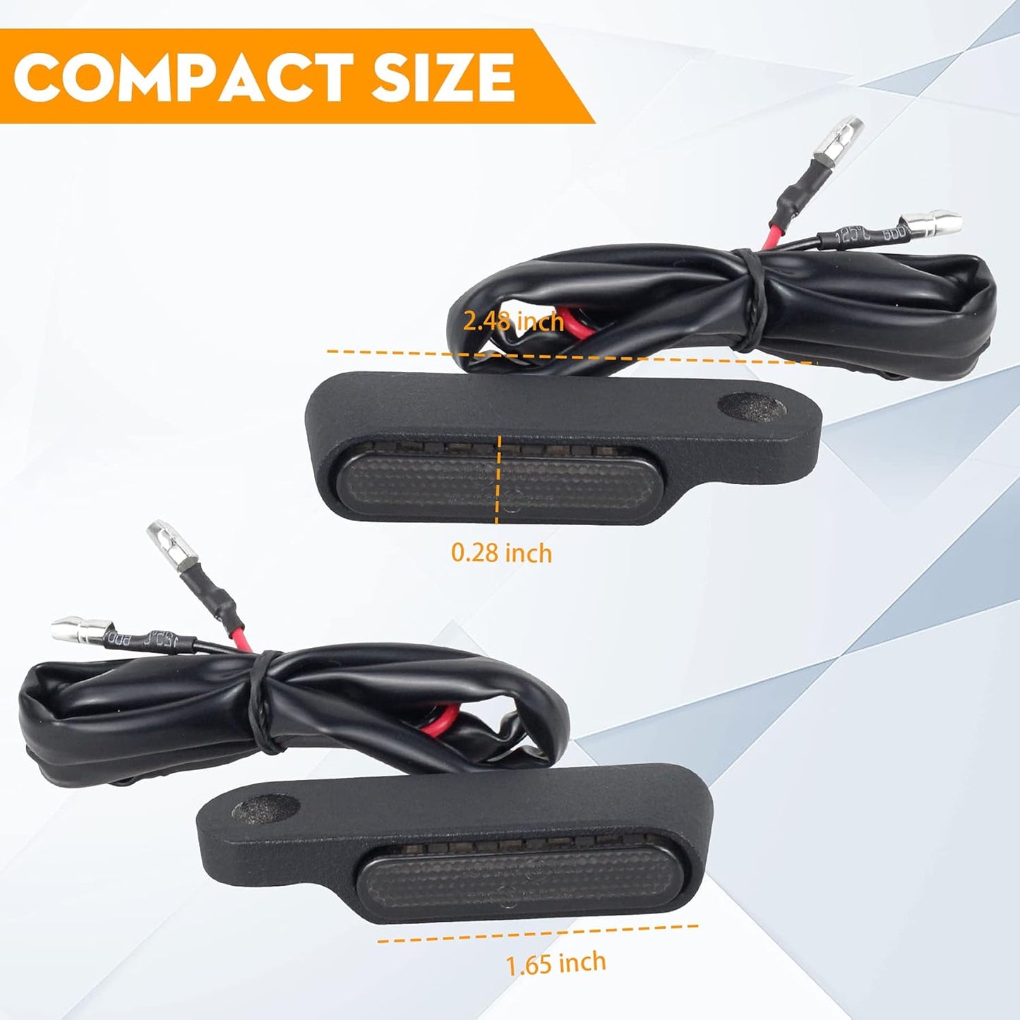 Sequential Amber LED Front Turn Signals Universal Motorcycle Blinkers Compatible with Honda Harley Suzuki Kawasaki Yamaha