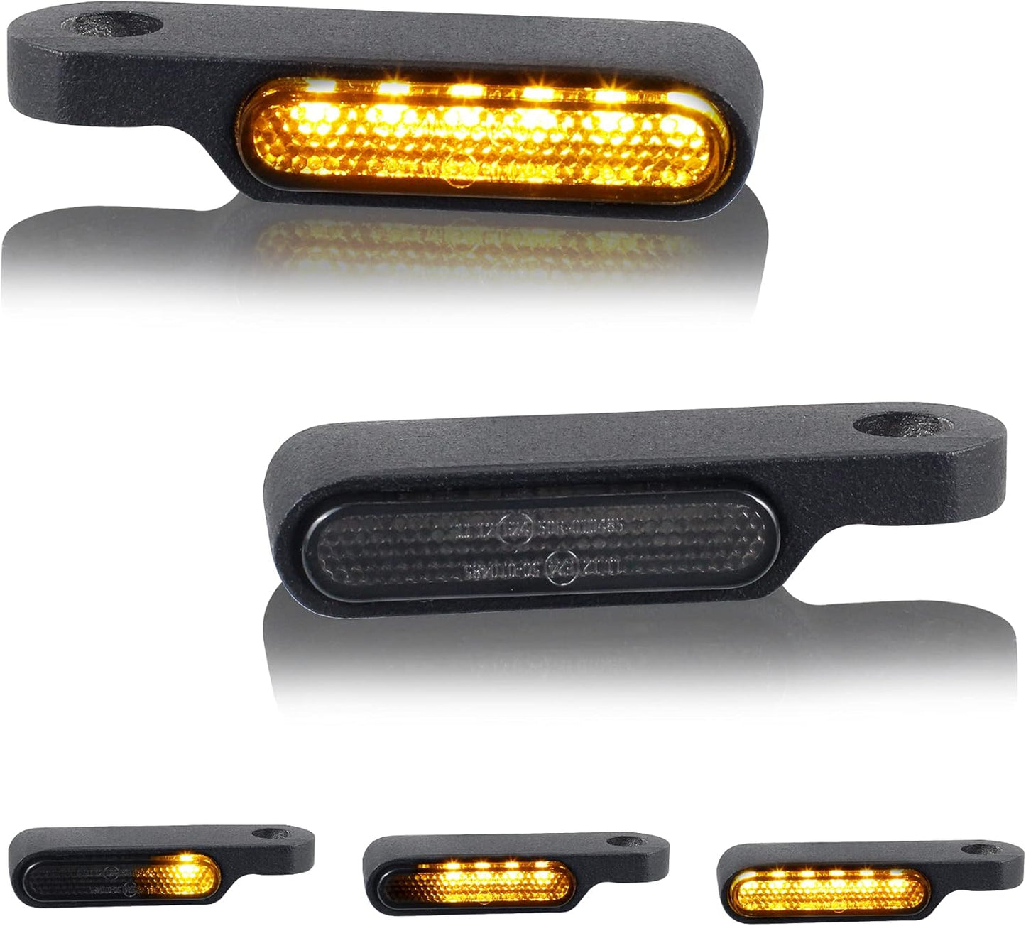 Sequential Amber LED Front Turn Signals Universal Motorcycle Blinkers Compatible with Honda Harley Suzuki Kawasaki Yamaha