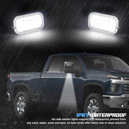 Puddle Light Mirror LED Lamp Assembly for 2007-2014 GMC Yukon Suburban 1500 Chevy Silverado 2500HD 3500HD Tahoe