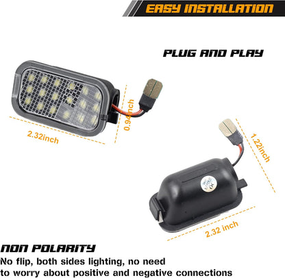 Puddle Light Mirror LED Lamp Assembly for 2007-2014 GMC Yukon Suburban 1500 Chevy Silverado 2500HD 3500HD Tahoe