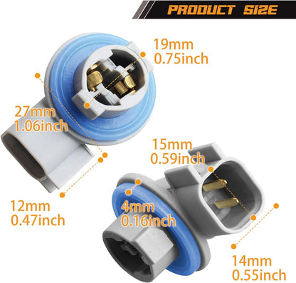 Pack of 2 Wiring Harness Plug Connectors for License Plate Light Sockets - Replacement Compatible with 2003-2018 Dodge Ram 1500 2500 3500